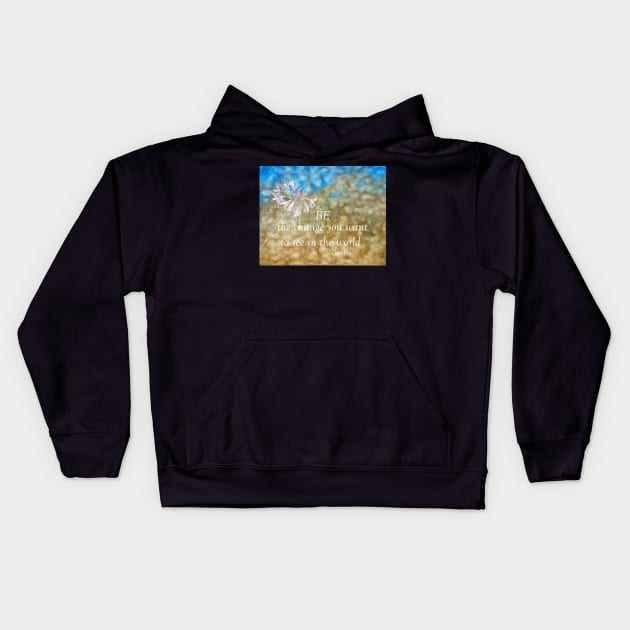 Gandhi Quote on Abstract Art Kids Hoodie by art64